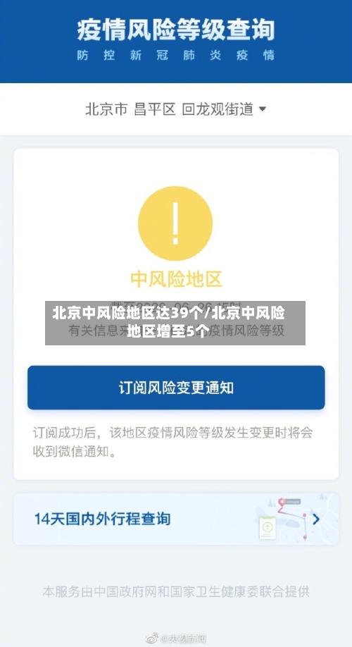 北京中风险地区达39个/北京中风险地区增至5个-第1张图片