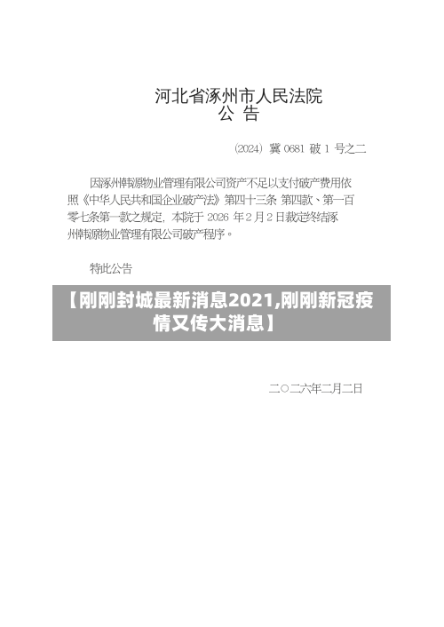 【刚刚封城最新消息2021,刚刚新冠疫情又传大消息】-第3张图片