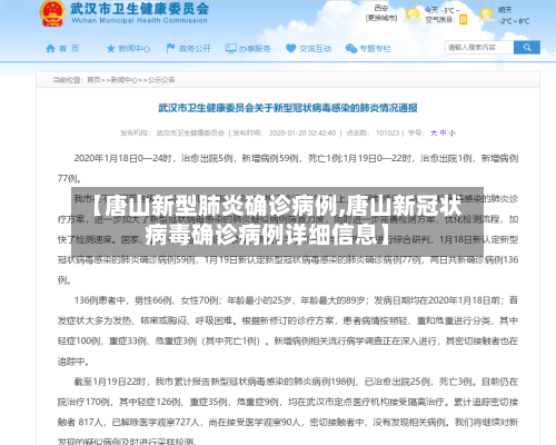 【唐山新型肺炎确诊病例,唐山新冠状病毒确诊病例详细信息】-第1张图片