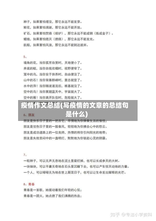 疫情作文总结(写疫情的文章的总结句是什么)-第2张图片